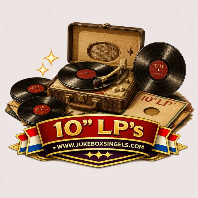 10 Inch LP's Vintage platenspeler en 10" lp's, met een retro uitstraling en sprankelende elementen.